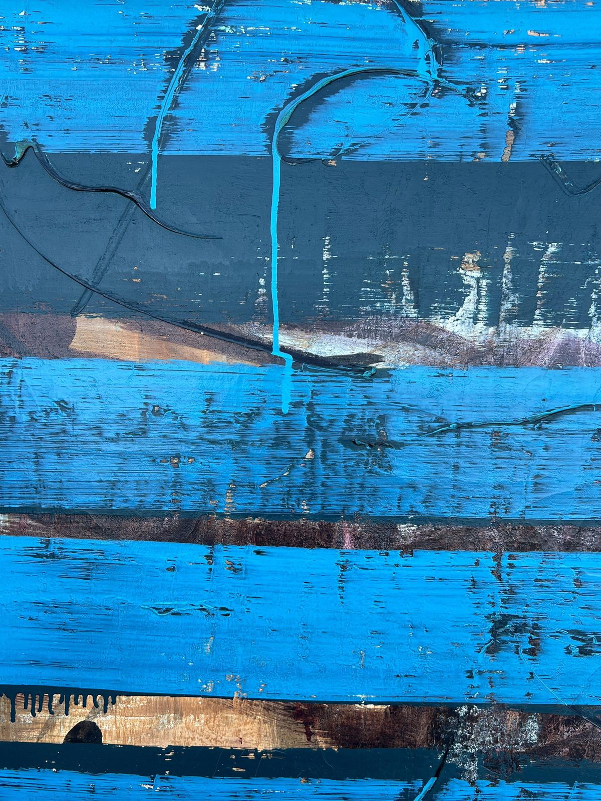 Gilbert Pelissier1960's French Huge Abstract Painting Layers Blue Abstract Textural Composition1968 photo vinterior