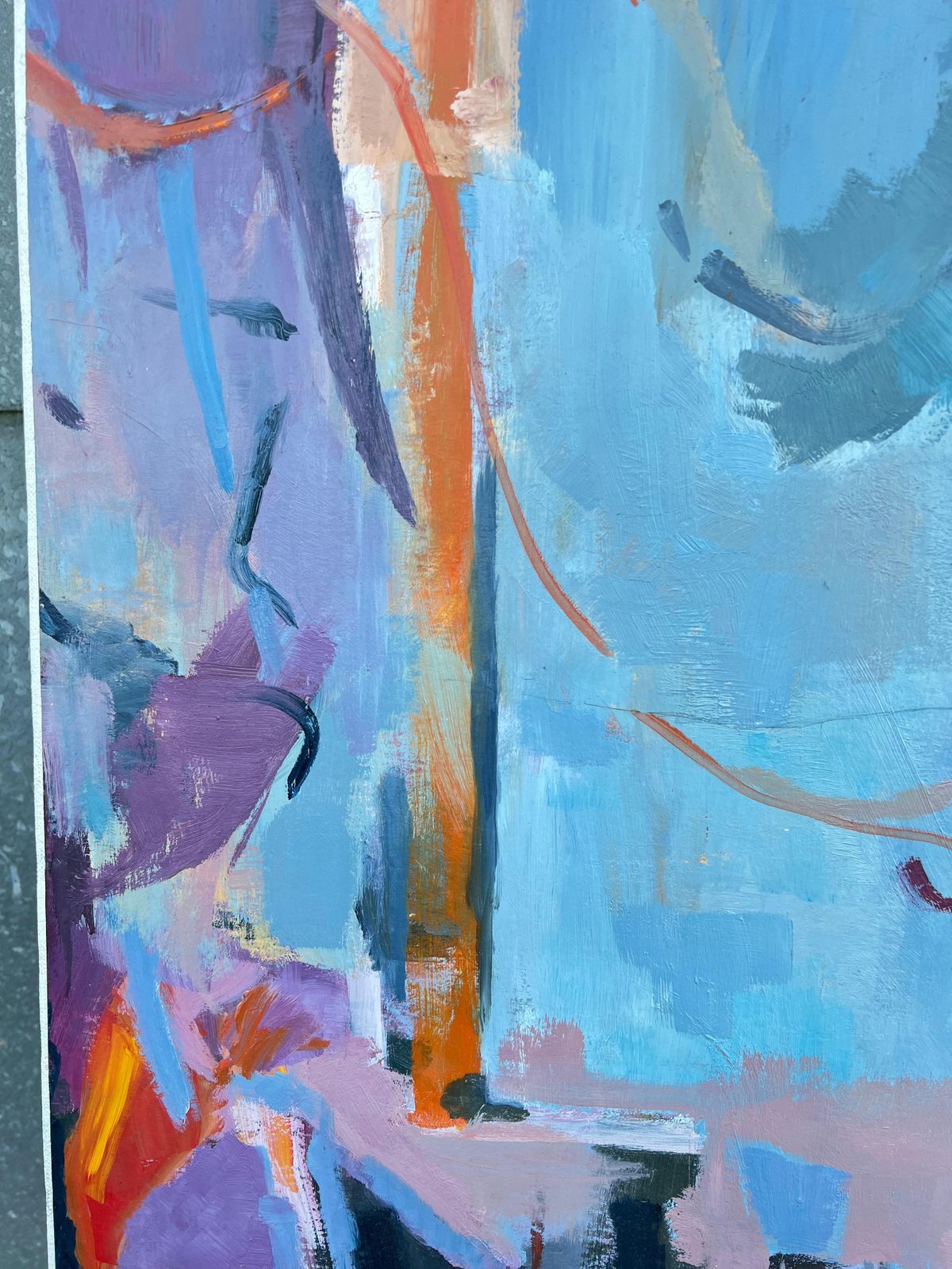 Marie Deloume (French Born 1942)huge French 20th Century Blue & Purple Abstract Expressionist Painting photo buy