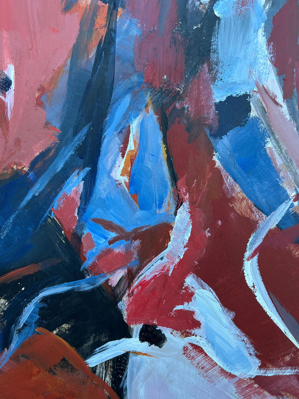 Marie Deloume (French Born 1942)huge French 20th Century Navy Red White Bold Abstract Expression photo 2498.0