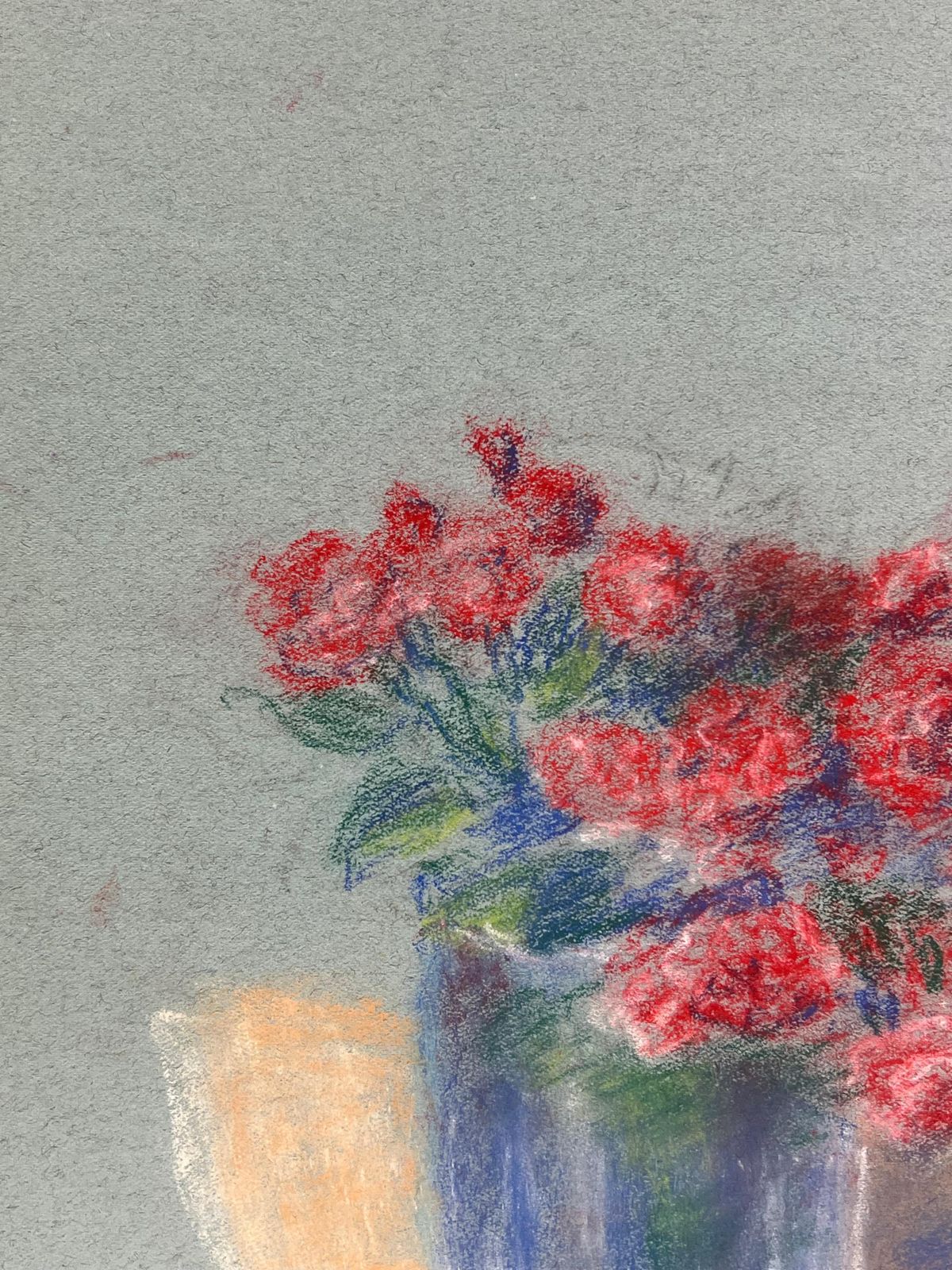 Regine Davidmid 20th Century French Delicate Still Life Of Red Flowers In A Glass Vase1946 photo Art