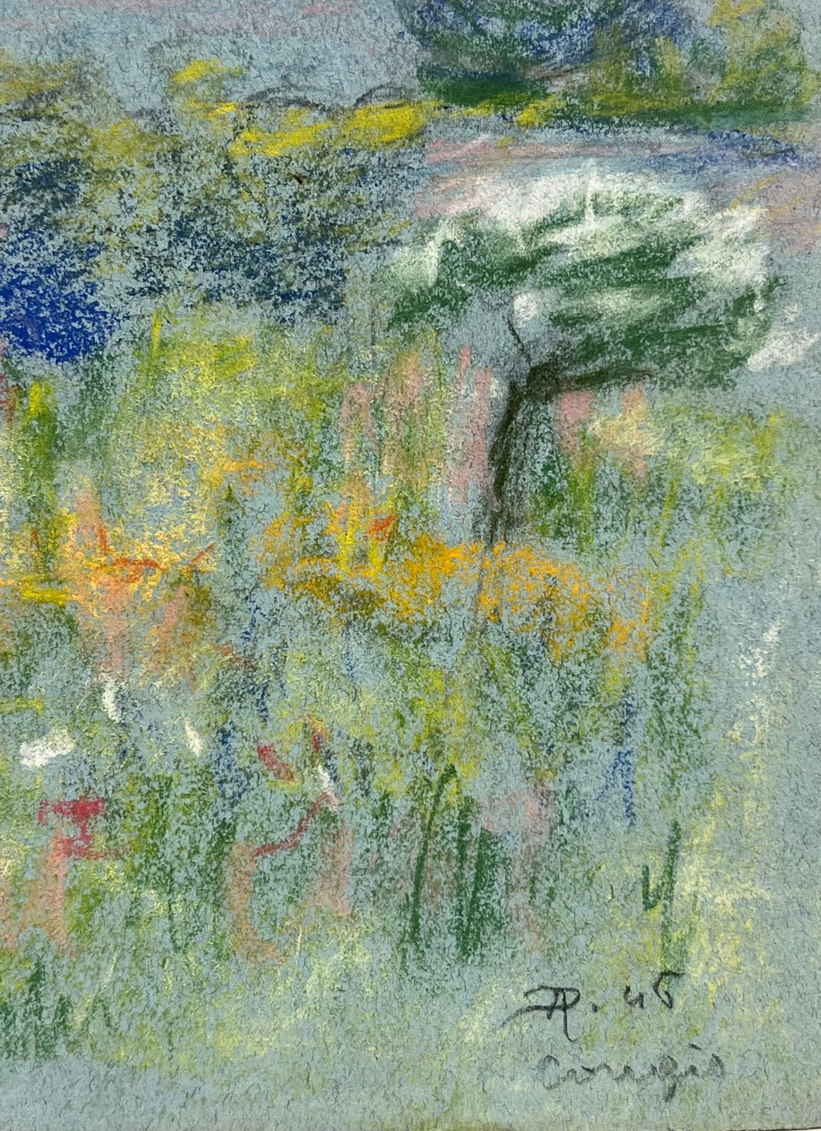 Regine Davidmid 20th Century French House In A Summer Meadow A Pastel Landscape1947 photo vinterior