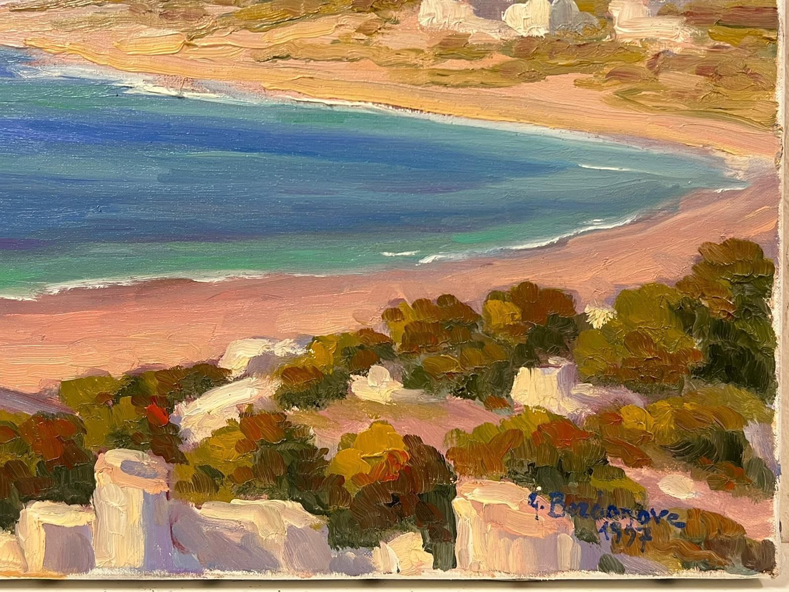 Georges Bordonovefrench Contemporary Oil Painting Ancient Shores Coastal Landscape1997 photo vinterior