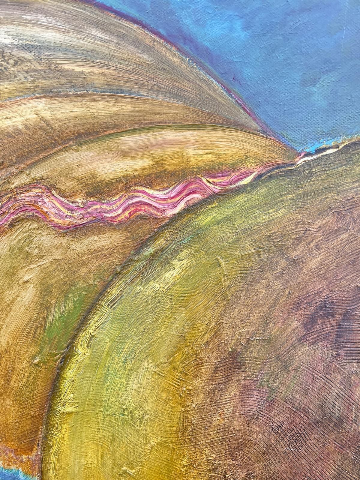 Gilbert Pelissierfrench 20th Century Painting Layered Earth Like Spheres In Abstract Composition1985 photo 1218.0
