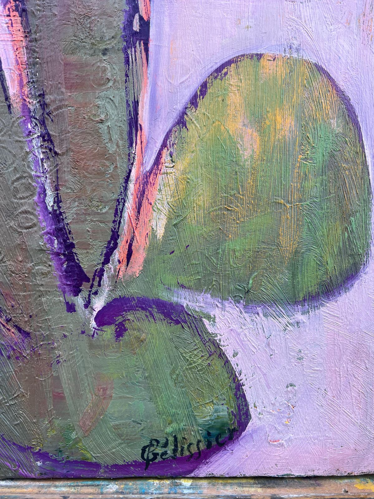 Gilbert Pelissierfrench 20th Century Oil Pink Bright Bubble Of Colors Abstract Organic Forms1982 photo buy
