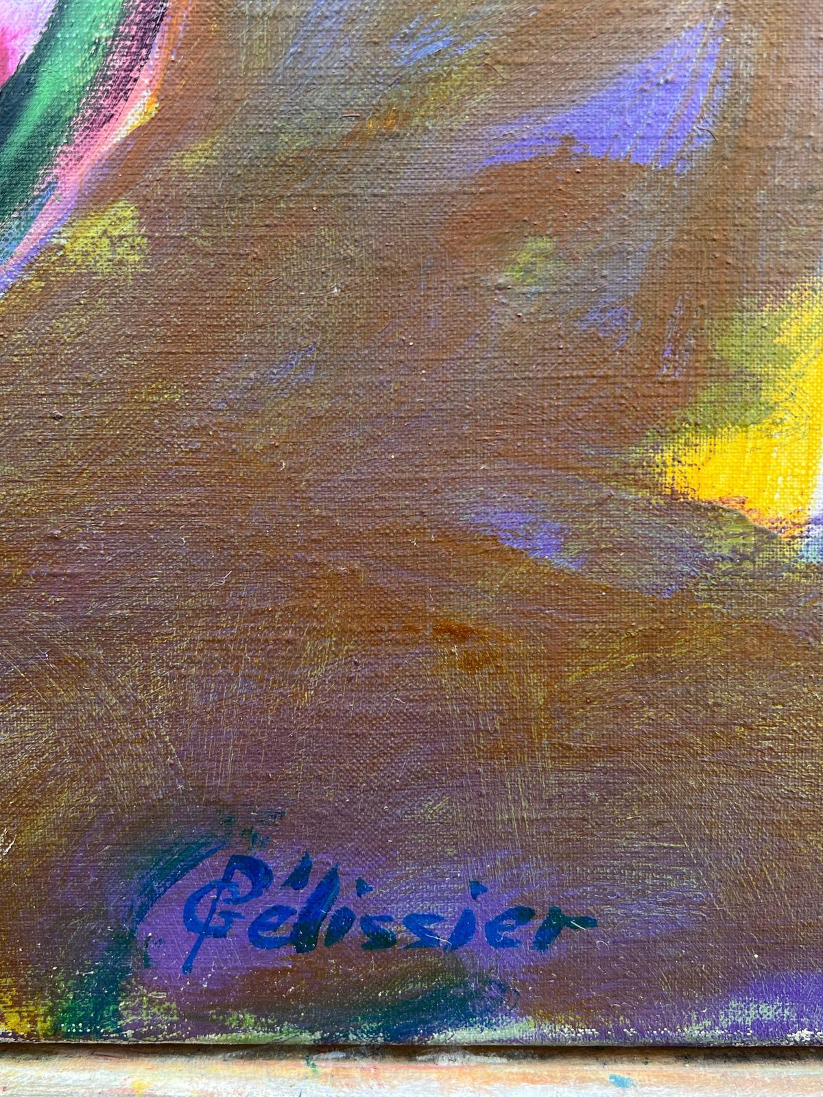 Gilbert Pelissierfrench 20th Century Huge Abstract Surrealist Encounter In Bold Hues photo buy