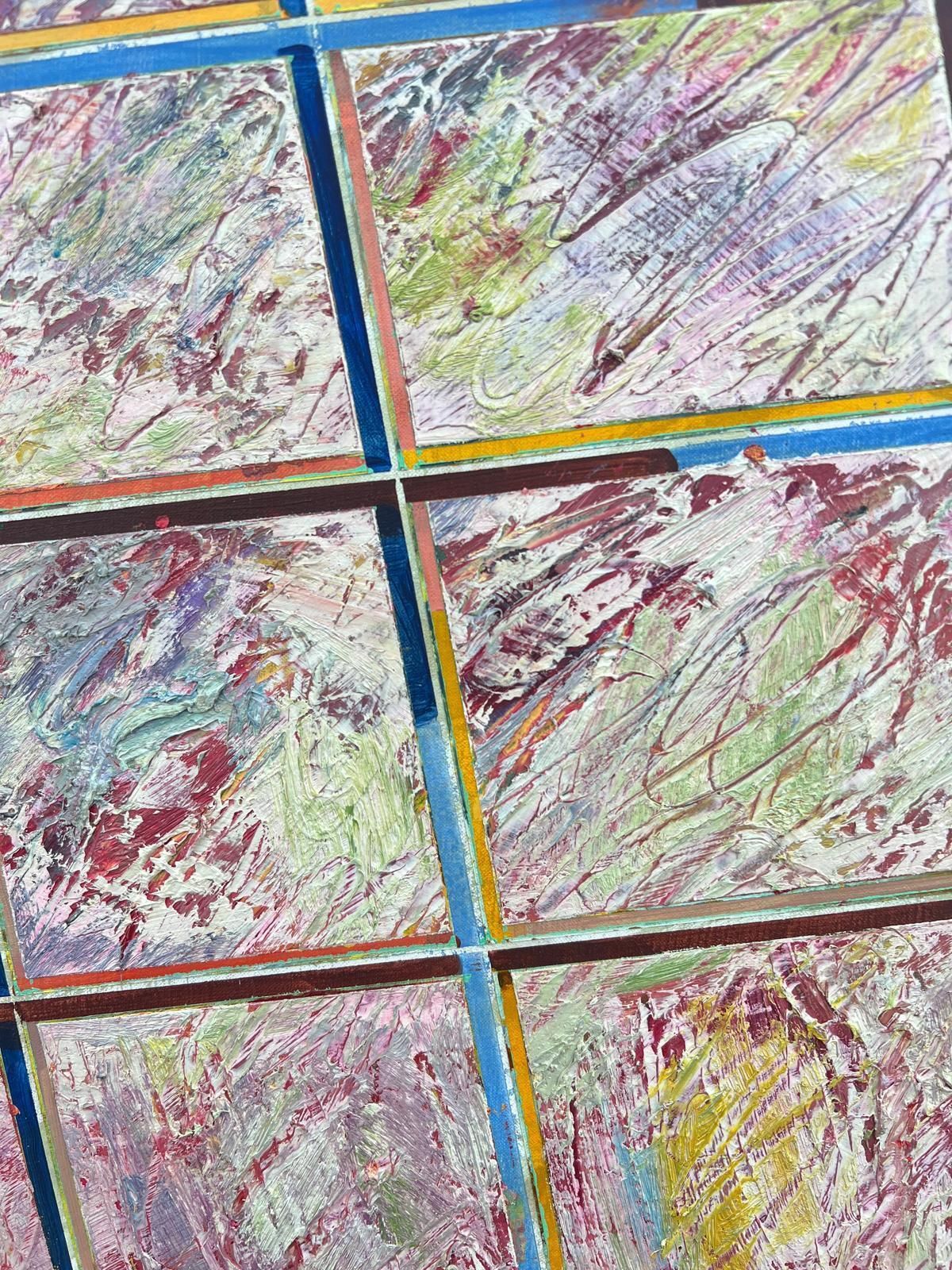 Gilbert Pelissierfrench 20th Century Abstract Textured Pastel Grids Intersecting Lines Oil1982 photo 1206.0