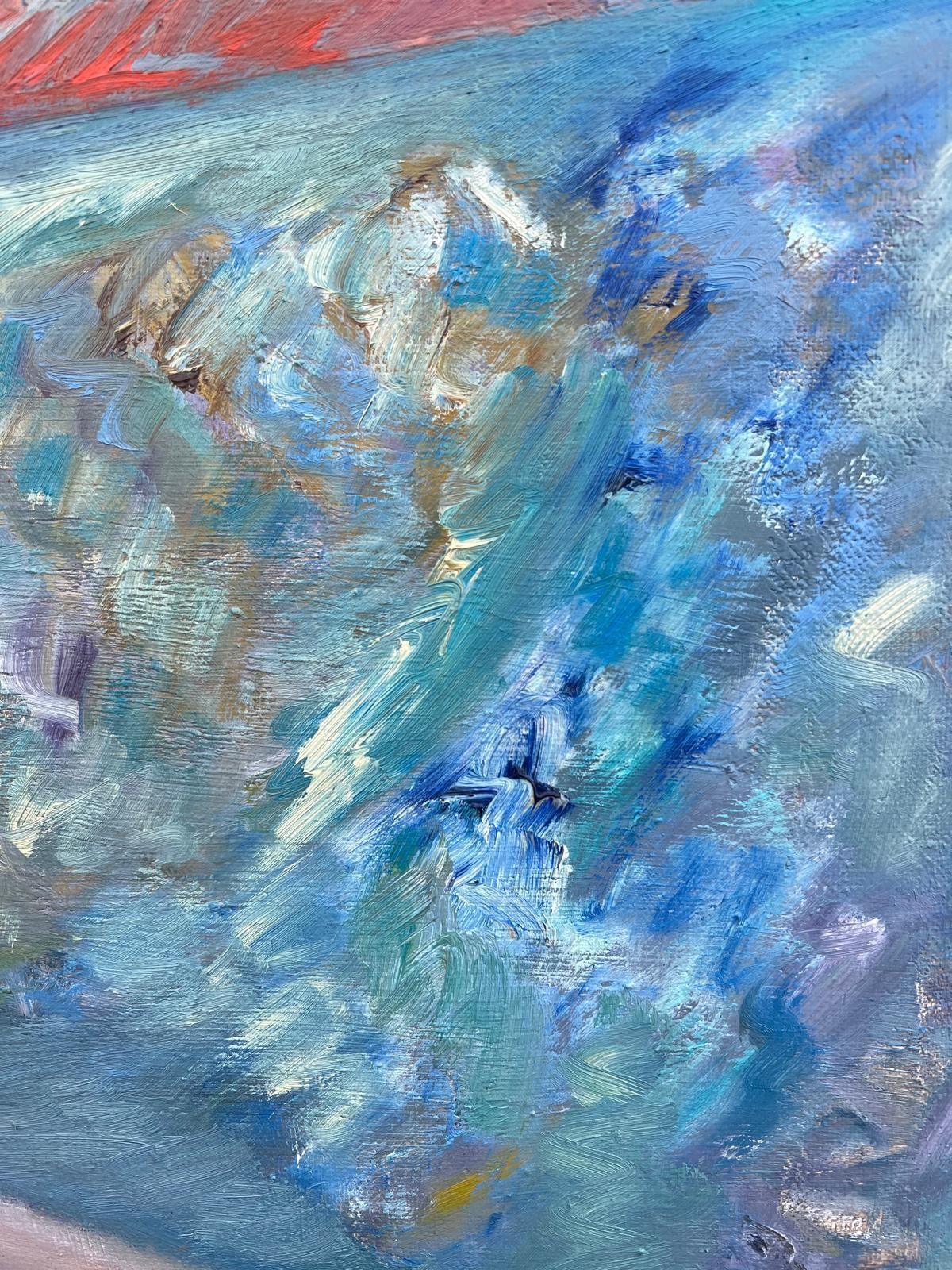 Gilbert Pelissierhuge French 20th Century Painting Sunlit Sea And Netting Over Abstract1984 photo Art