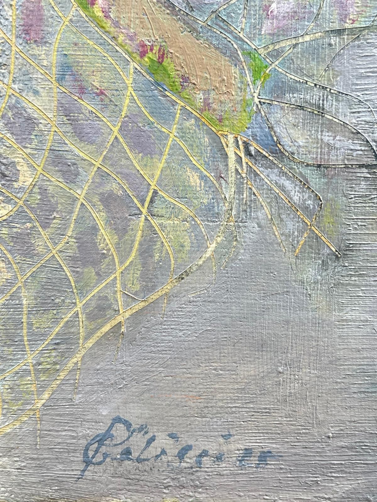 Gilbert Pelissierhuge French 20th Century Painting Sunlit Sea And Netting Over Abstract1984 photo 1274.0