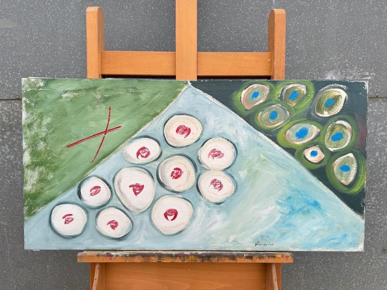 Gilbert Pelissierfrench 20th Century Oil Abstract Geometric Exploration Waterlily Pads