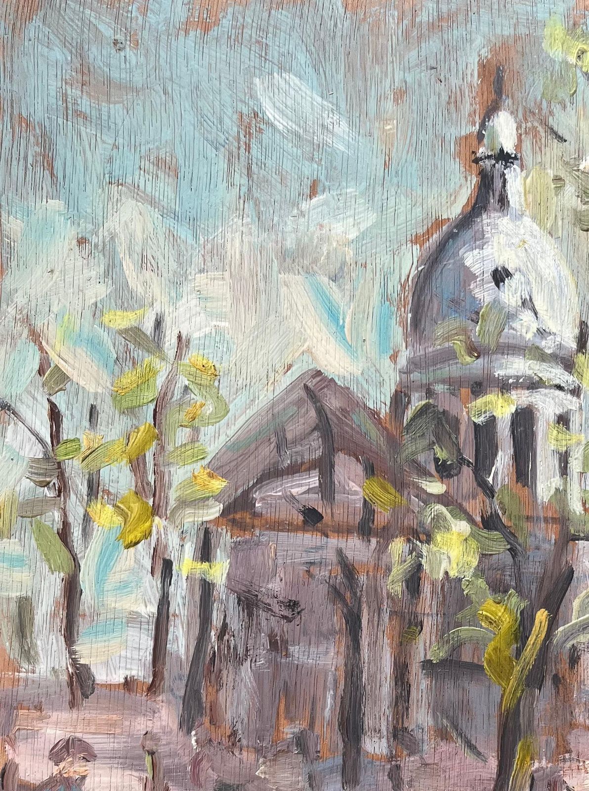 Fanch Lelfrench Impressionist Oil Painting Of Basilica Of Sacré Cœur And Street Scene photo vinterior