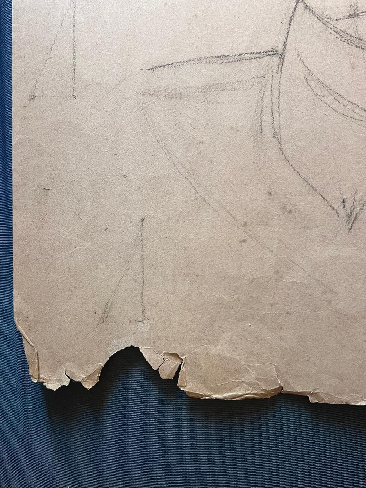 French Schoolantique Pencil Study Of A Classical Female Bust Portrait19th Century photo buy