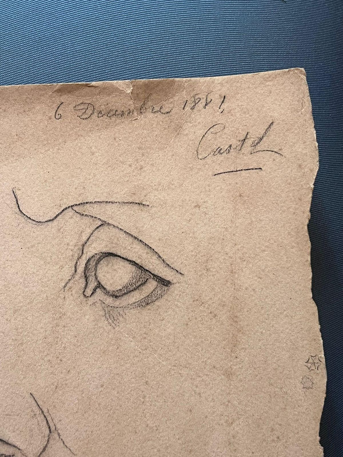 French Schoolantique French Sketch Study Of Facial Features1921 photo buy