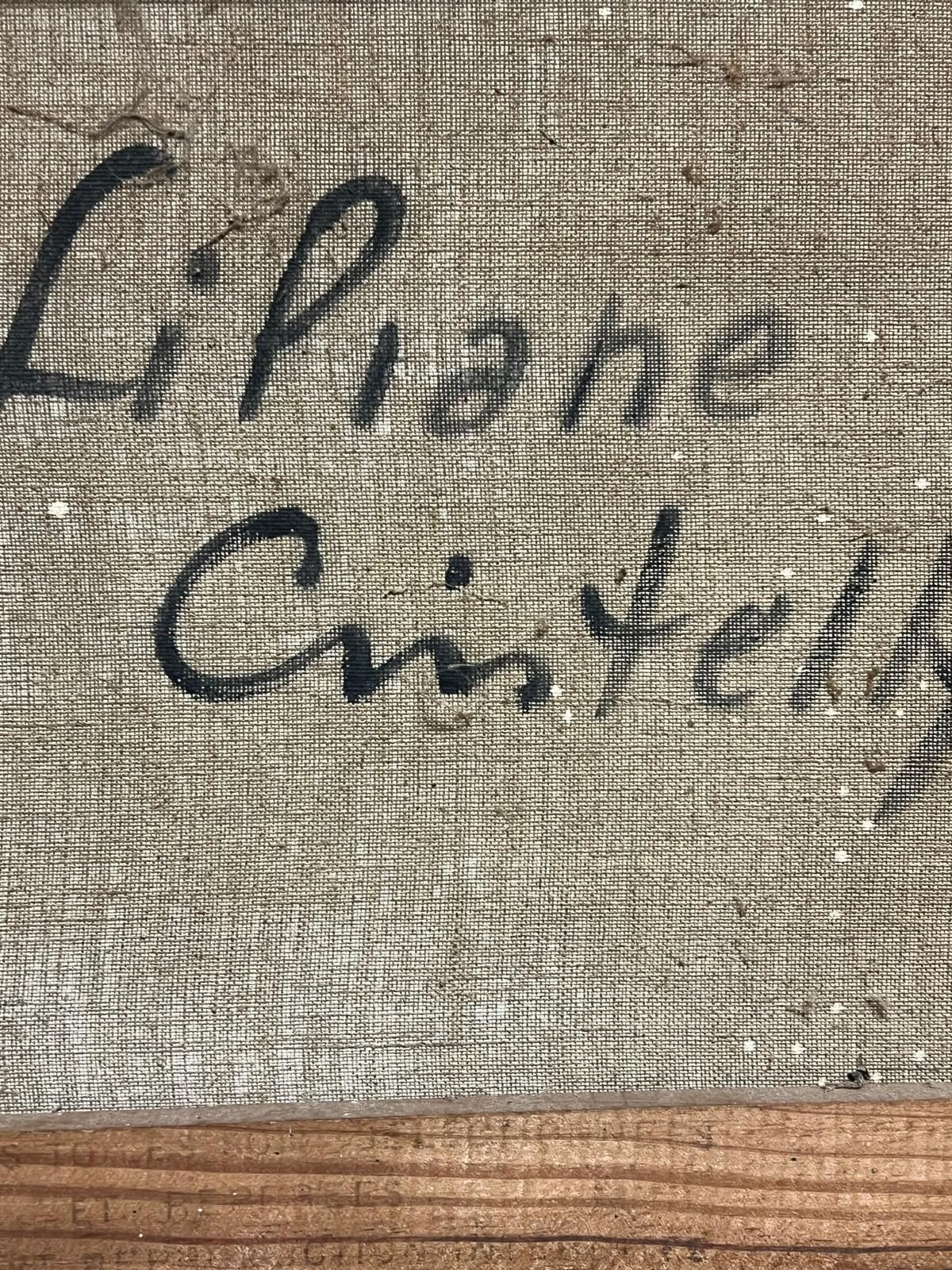photo for sale French Mid 20th1950's French Oil Elegant Portrait Of A Woman With Floral Accents In Bonnetmid 20th Century