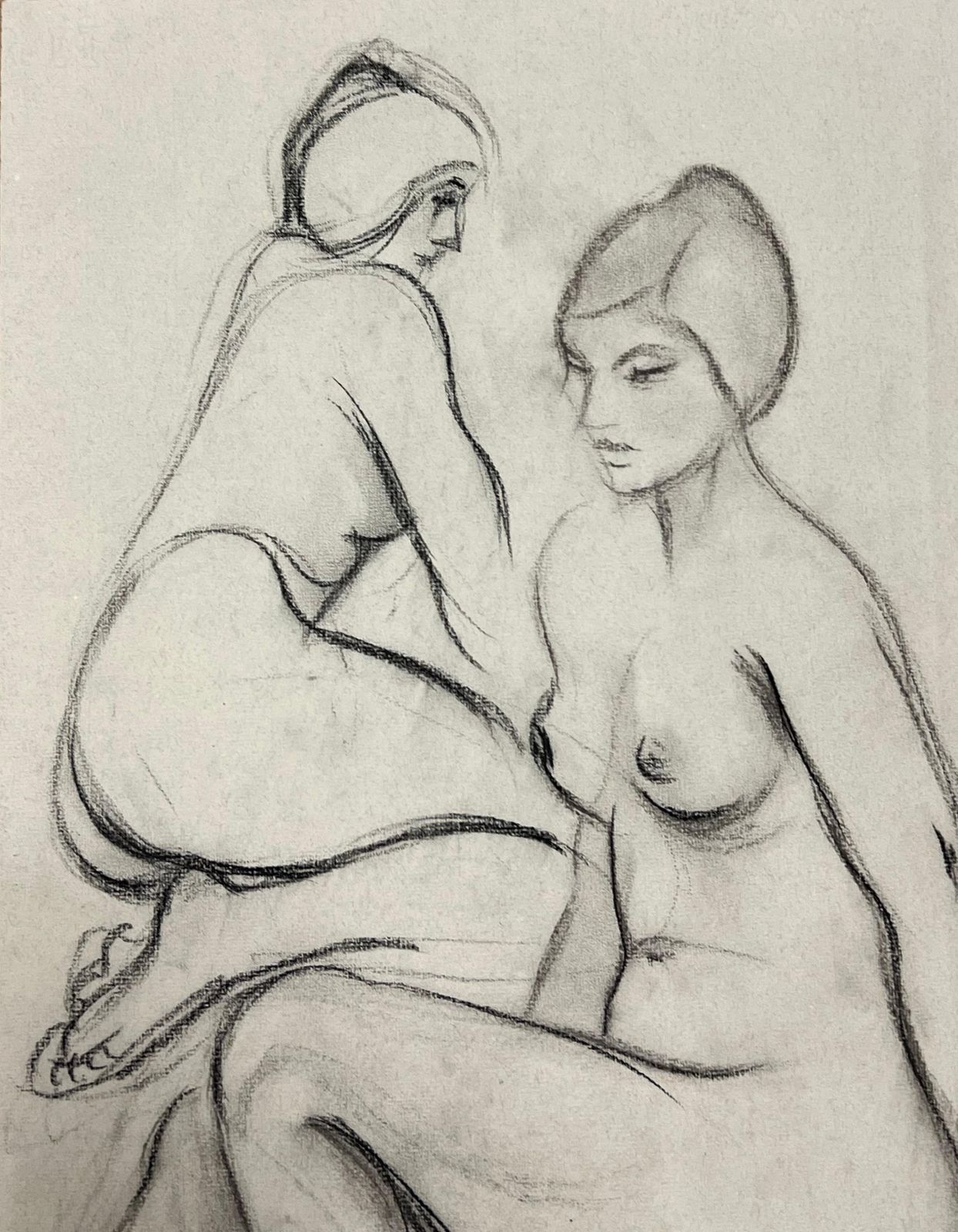 Dagmar Web1960's Original French Pastel Sketch Nude Seated And Kneeling Female Figures1960's photo 229.0