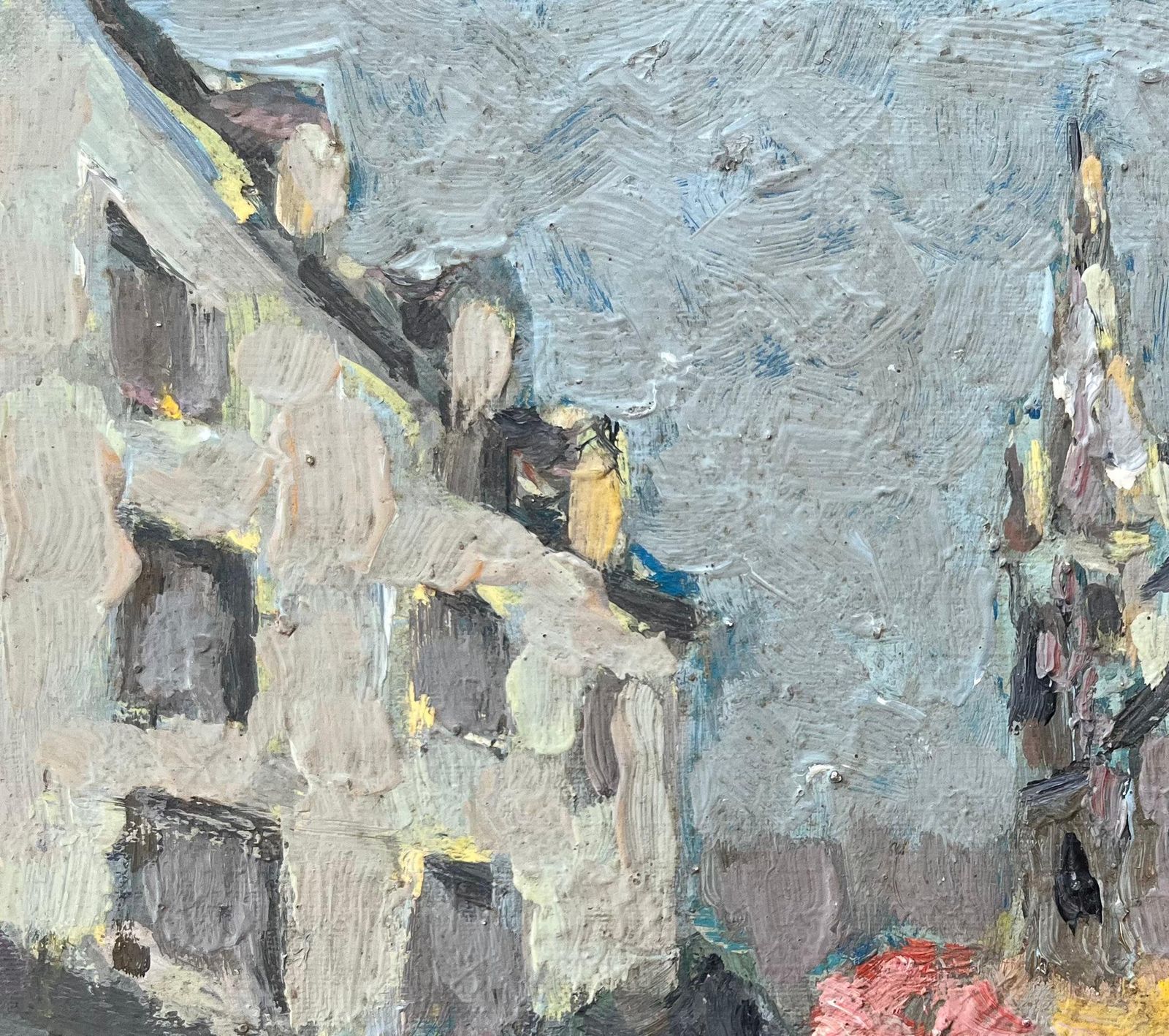 Fanch Lelfrench Impressionist Oil Painting Of Breton Village In The Rain2000 photo vinterior
