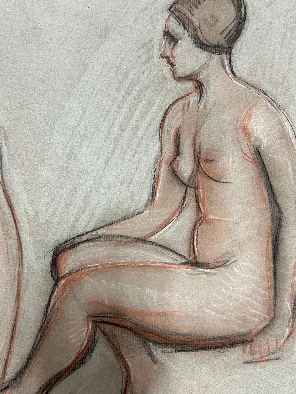 Dagmar Web1960's Original French Pastel Sketch Dual Seated Nude Models1960's photo vinterior
