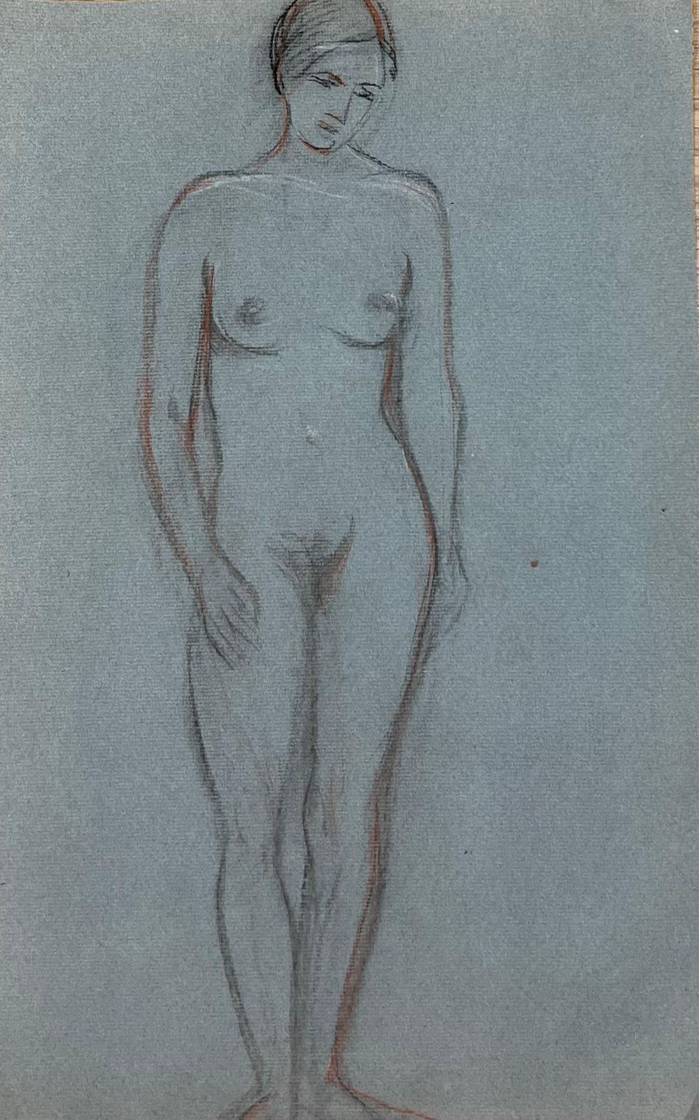Dagmar Web1960's Original French Pastel Sketch Nude Standing Female Dual Pose Study1960's photo 229.0