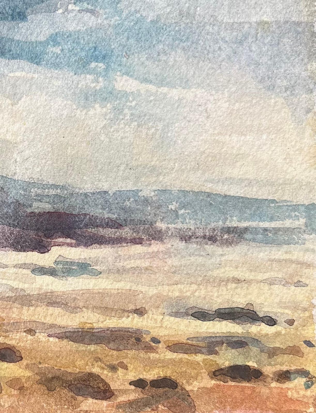 Maurice Mazeiliefrench Impressionist Watercolor Of A Coastal Landscape With Cliffs photo for sale