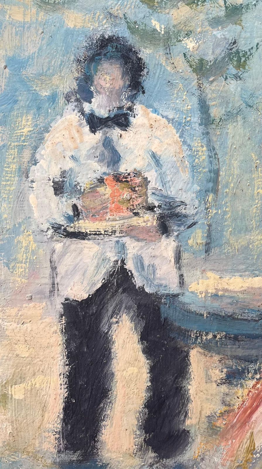 Fanch Lelfrench Impressionist Oil Painting Of Provencal Service In The Garden1991 photo Art