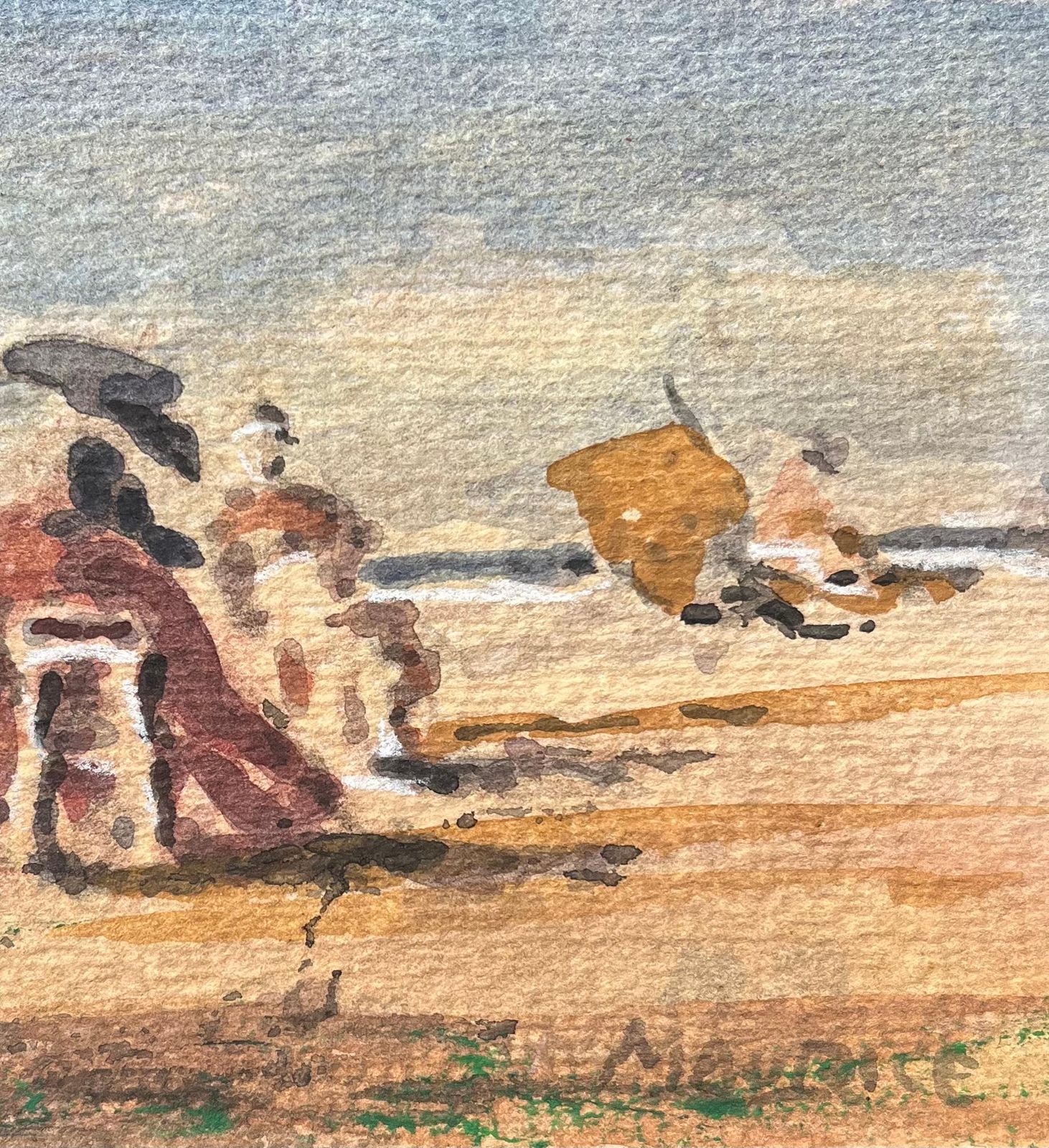 Maurice Mazeiliefrench Impressionist Watercolor Of Women Relaxing On A Sunlit Beach2018 photo 239.0