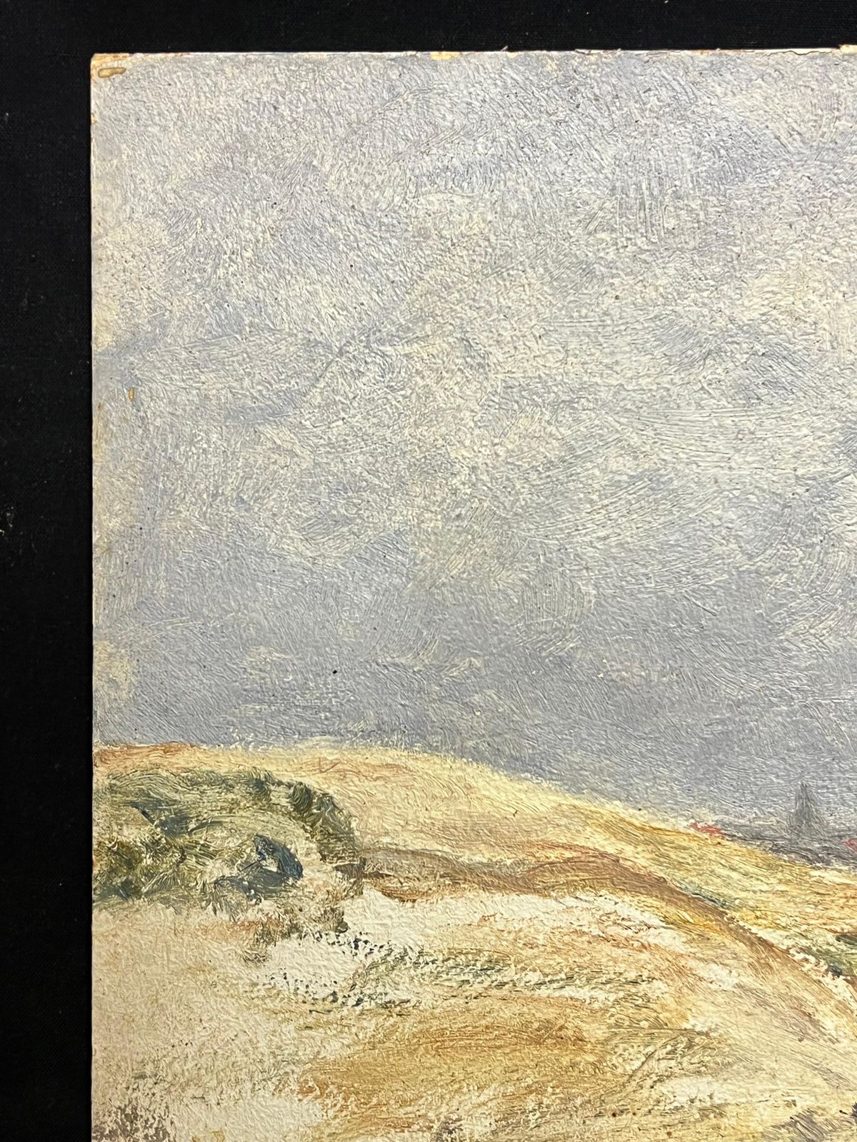 Simone Forge1930's French Impressionist Coastal Dunes With Distant Village Horizon Under Sky19th Century photo 382.0