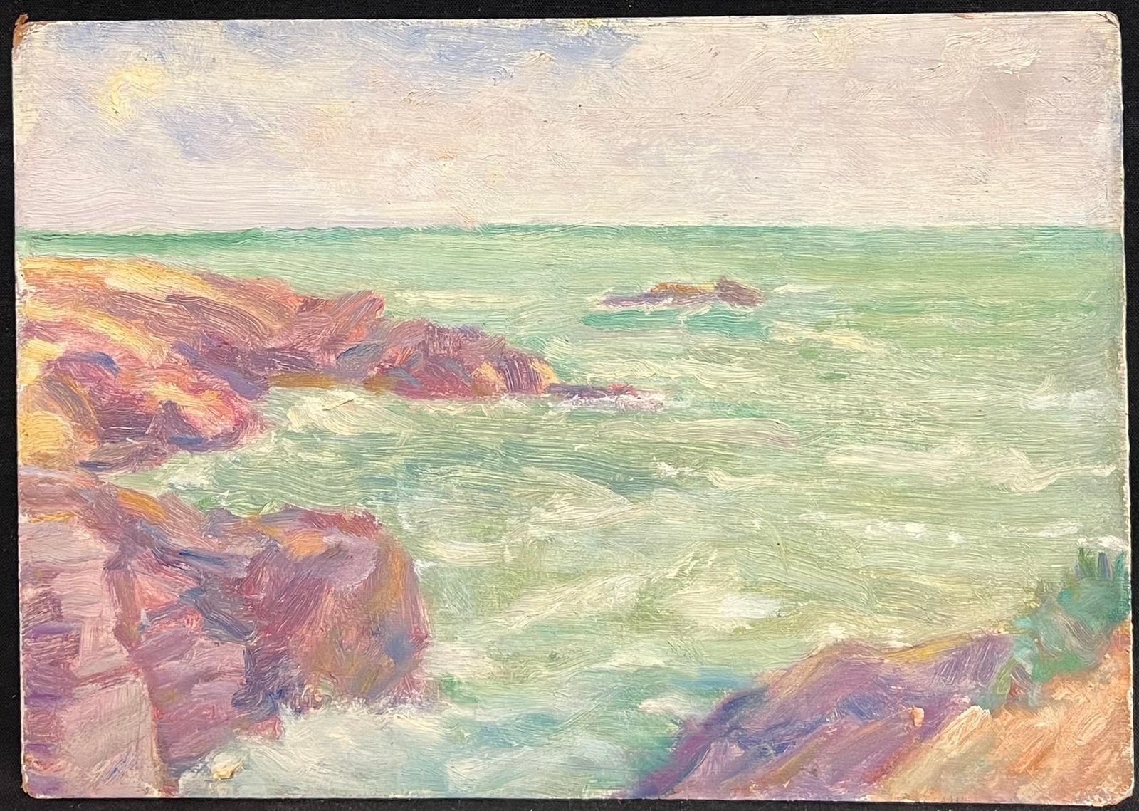 Simone Forge1930's Impressionistic Coastal Scene With Sunlit Rocks And Turquoise Waters19th Century photo furniture