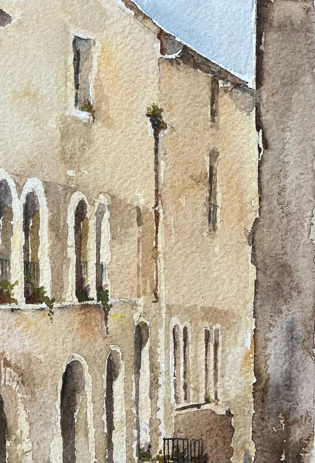 Anthony Averybritish Impressionist Watercolor Of An Alleyway With A Woman In Contemplation1992 photo 361.0