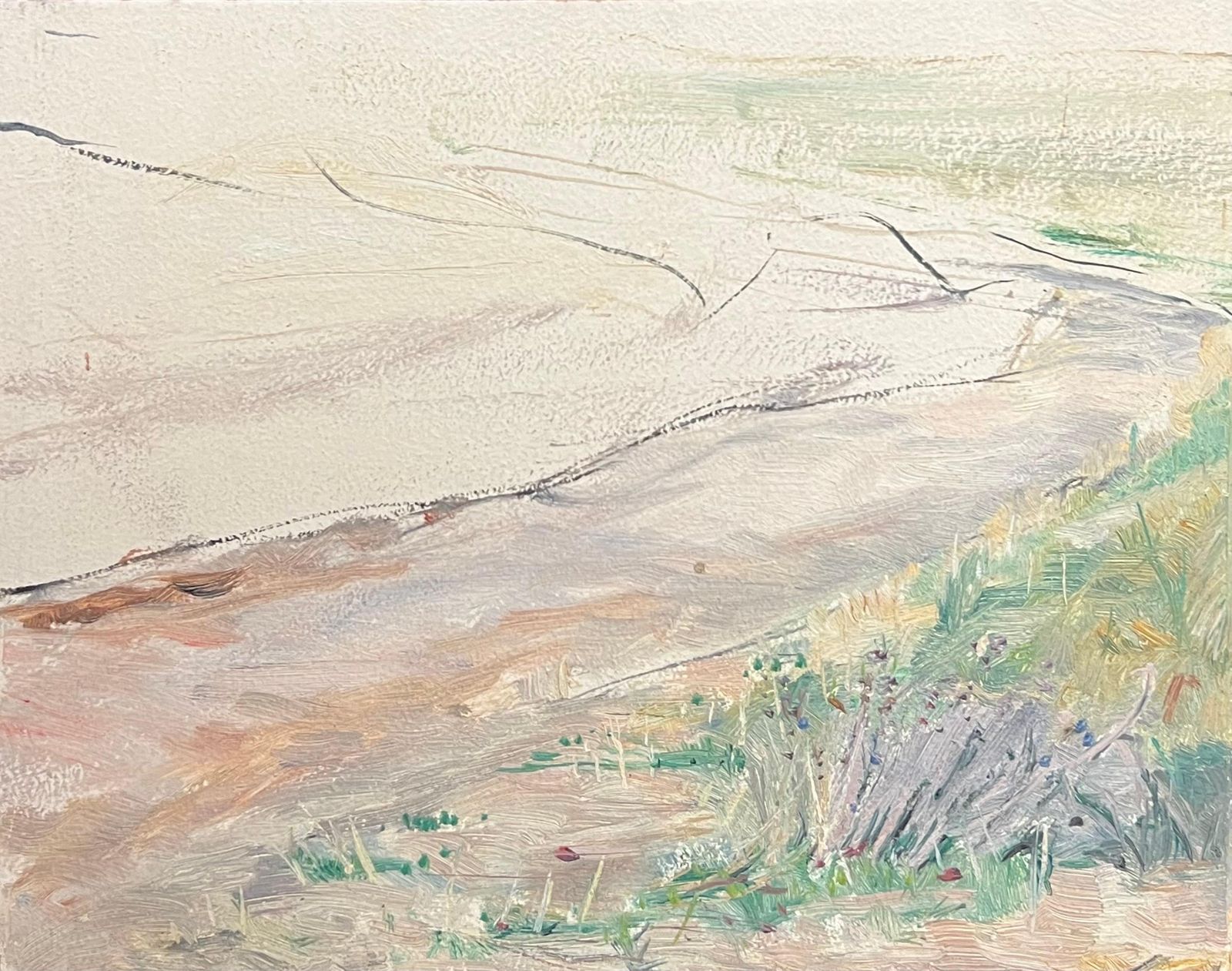 Simone Forge1930's French Impressionist Minimalist Coastal Landscape With Gentle Brushstroke19th Century