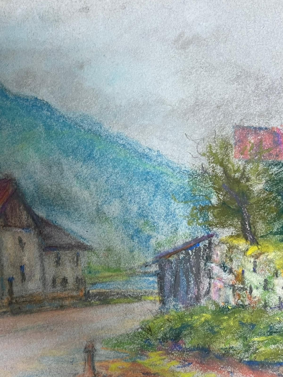 Regine Davidcharming Village Road Leading To A Rustic House With Red Roof And Stone Walls1947 photo vinterior