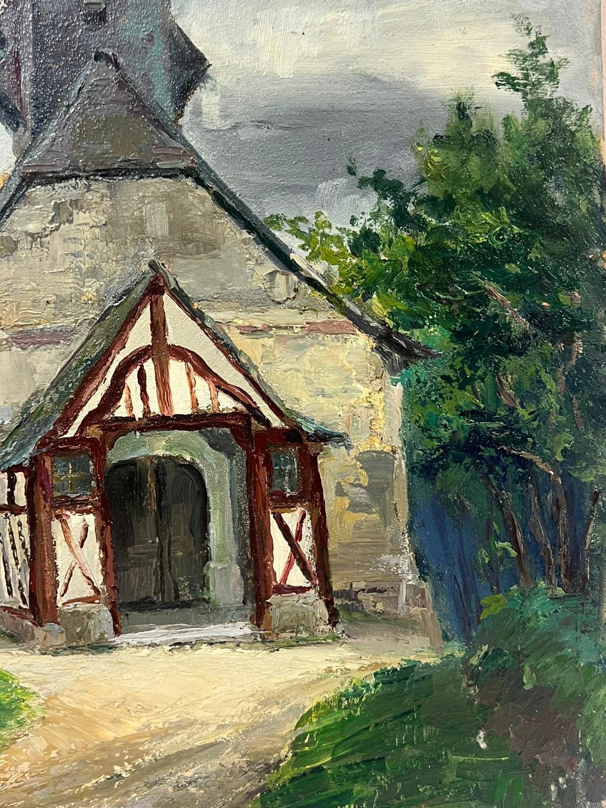 Regine Davidhistoric Stone Chapel With Unique Timber Framed Entrance And Steep Bell Tower1950's photo vinterior