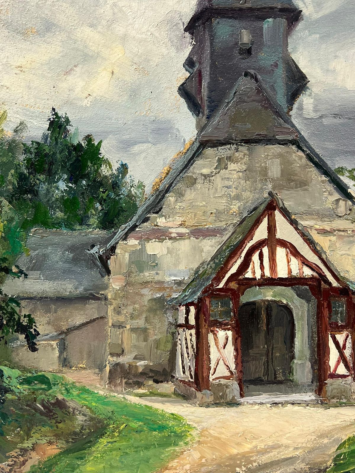 Regine Davidhistoric Stone Chapel With Unique Timber Framed Entrance And Steep Bell Tower1950's photo buy