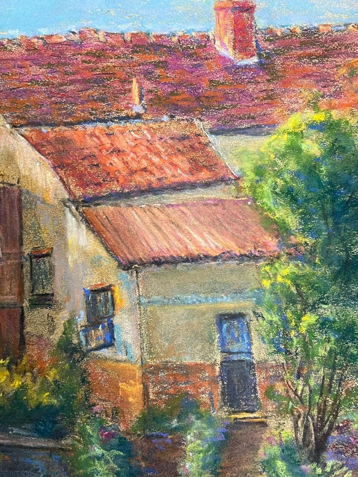 Regine Davidcharming Watermill Scene With Lush Foliage Vibrant Pastel Landscape1947 photo for sale
