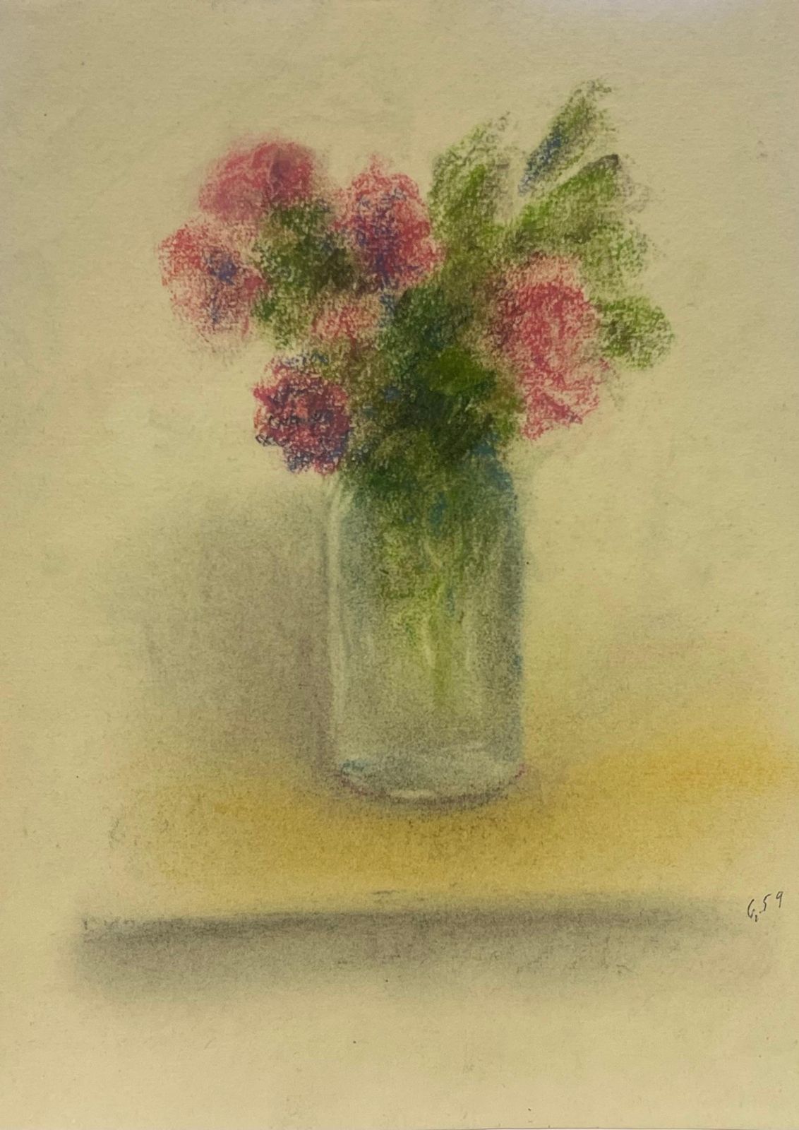 Regine Davidfloral Still Life In Soft Pastels Mid 20th Century Impressionist Style1936