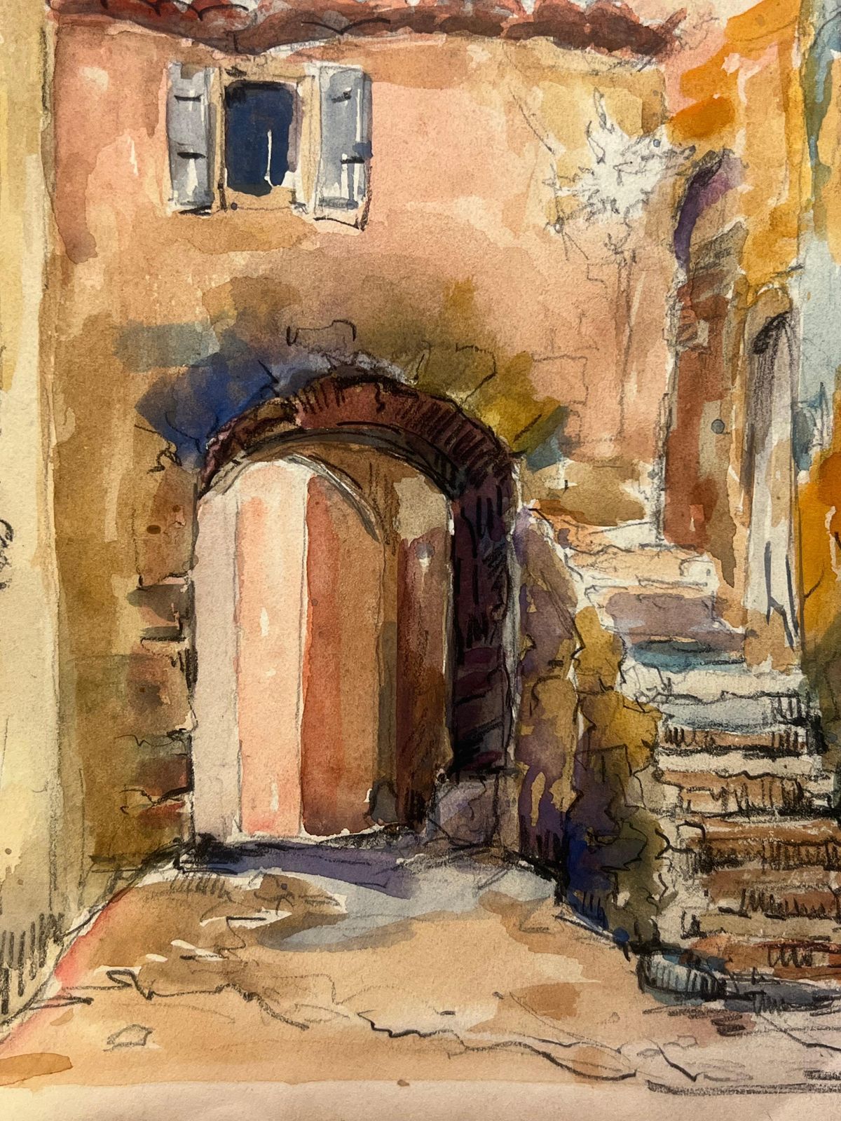 Regine Davidfrench Village Alley With Stone Arch And Staircase Old Street In Gassin1937 photo 326.0