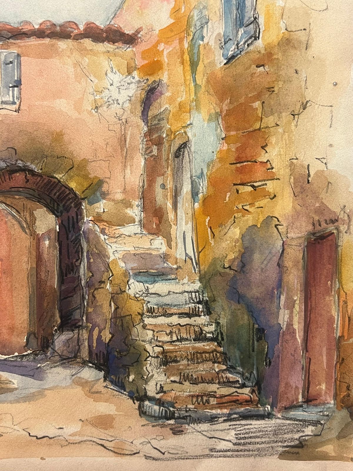 Regine Davidfrench Village Alley With Stone Arch And Staircase Old Street In Gassin1937 photo vinterior