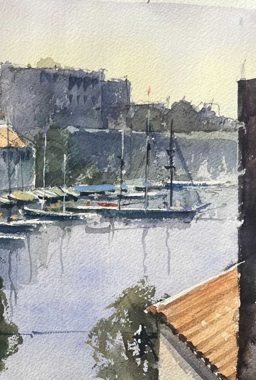 Anthony Averybritish Impressionist Watercolor Of A Harbour Scene With Boats And Figures photo 413.0