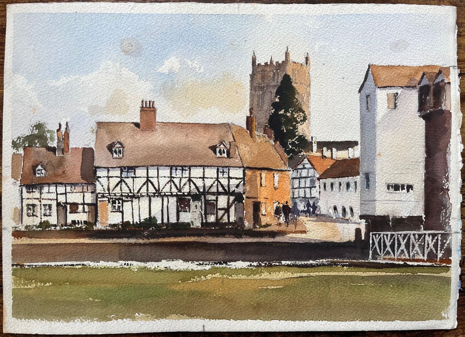 Anthony Averybritish Impressionist Watercolor Of A Traditional English Village Scene photo furniture
