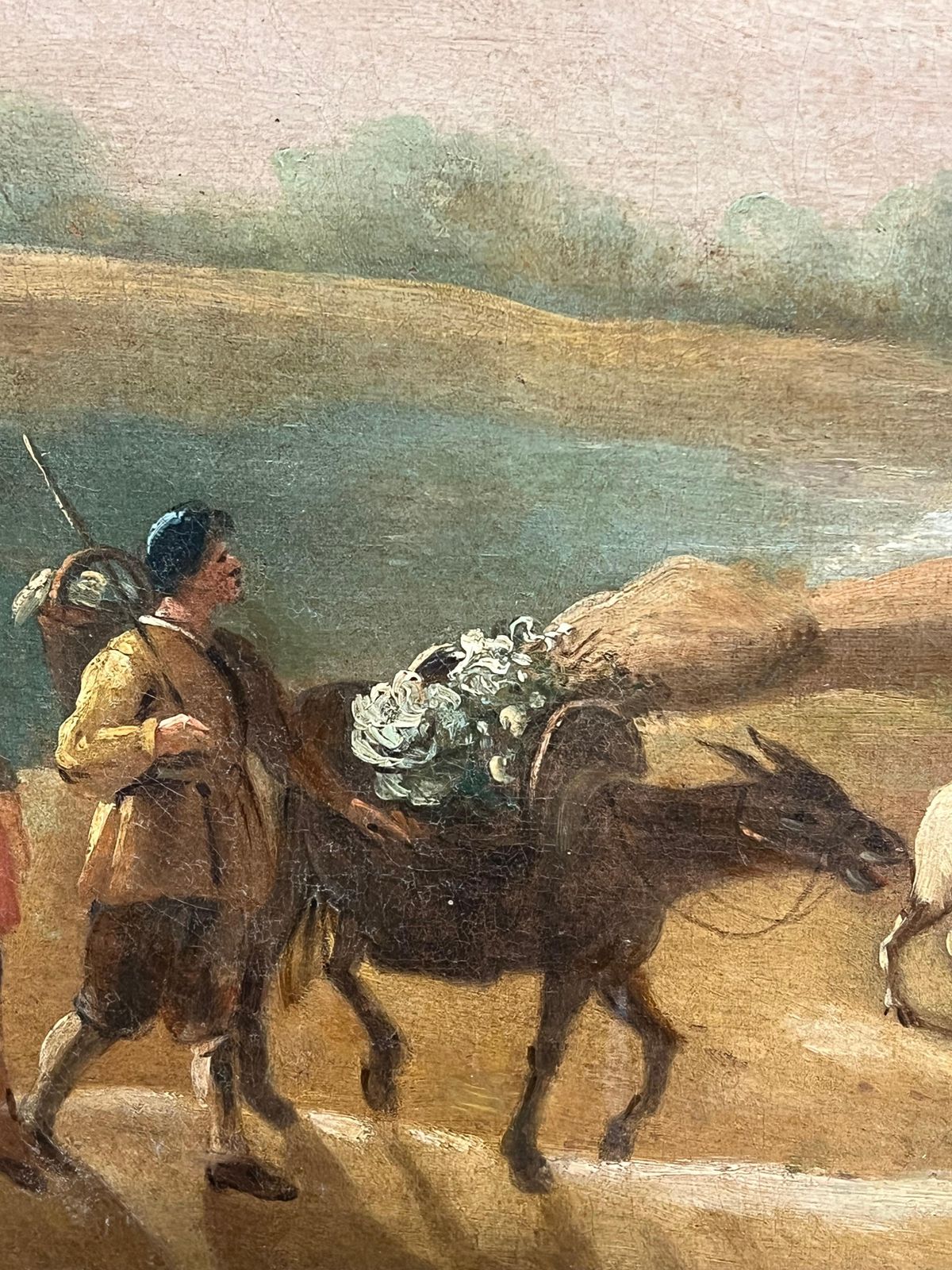 Dutch 18th Century18th Century Dutch Pastoral Scene With Travelers And Livestock Golden Landscapemid 18th Century photo buy