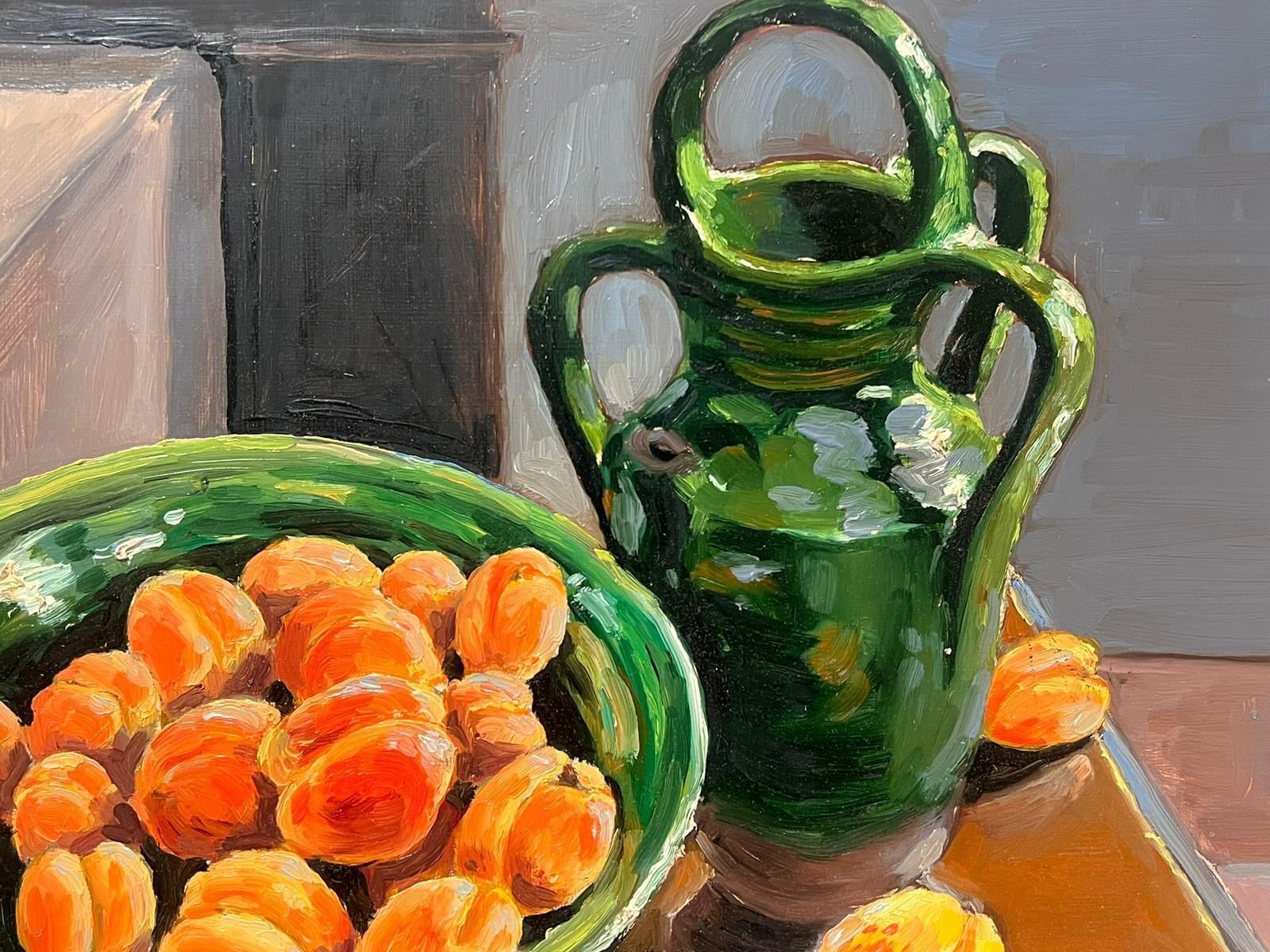 Georges Bordonove1970's French Post Impressionist Signed Oil Painting Apricots In Green Dish photo buy