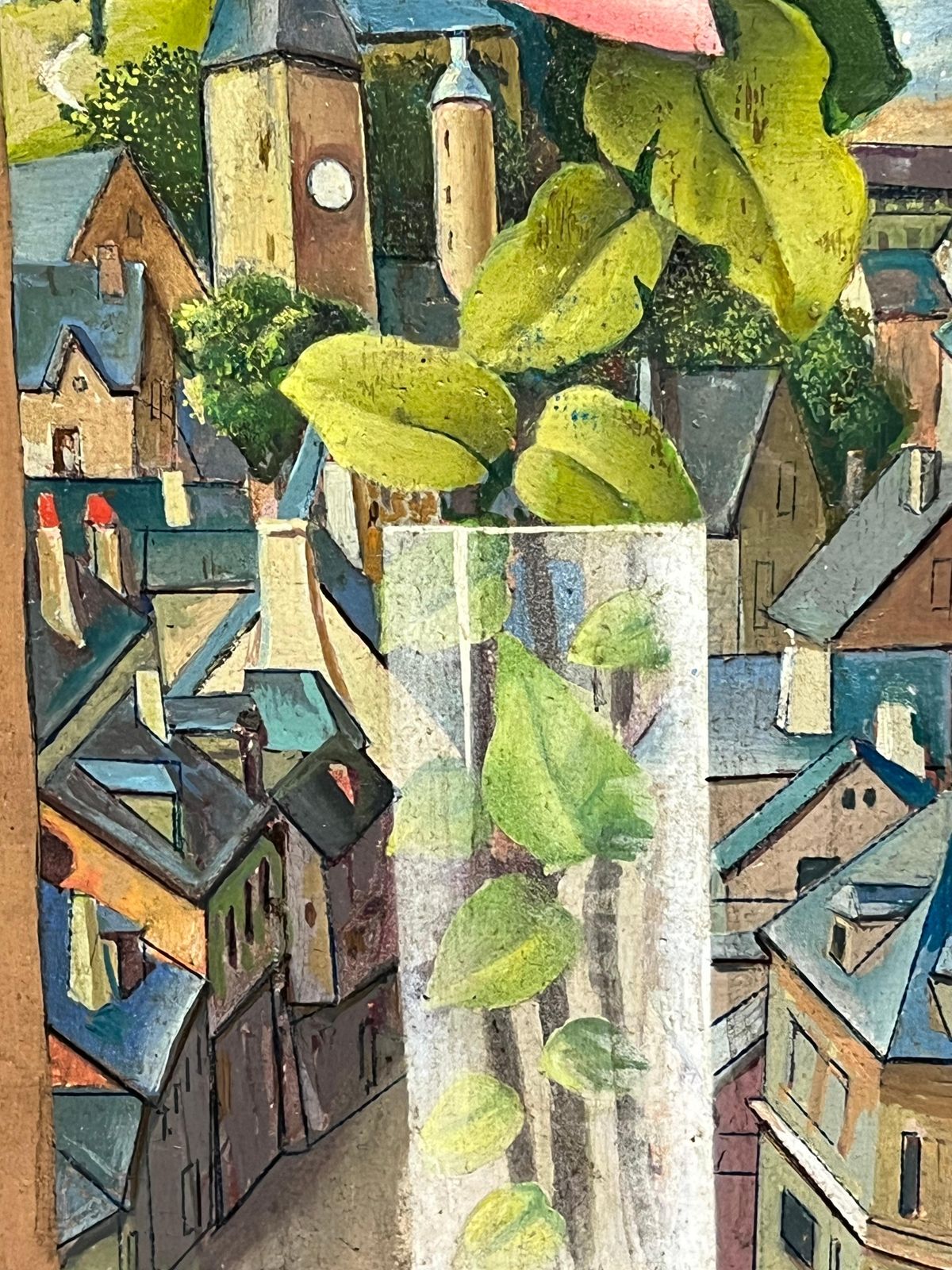 French Artistpair Mid 20th Century French Still Life Painting Ornate Flowers In Glass Vase1950 photo vintage
