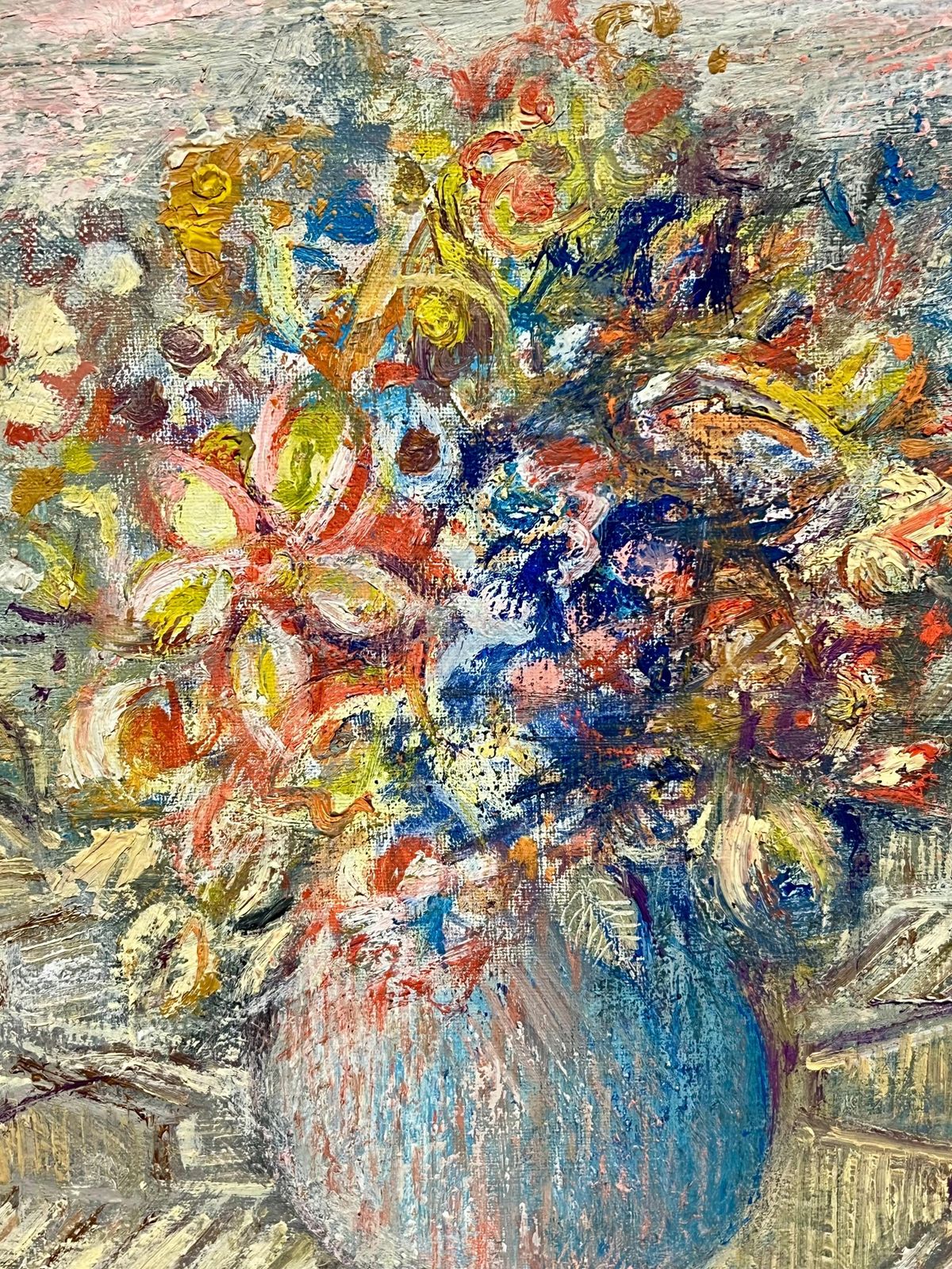 French Schoolbeautiful Impressionist Still Life With Vibrant Florals & Citrus French Artistmid 20th Century photo for sale