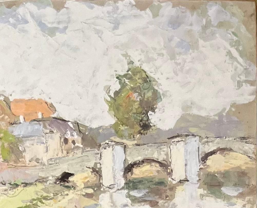 Fanch Lelfrench Impressionist Oil Painting Of Riverside View Of Saint Savin Sur Gartempe1996 photo 520.0