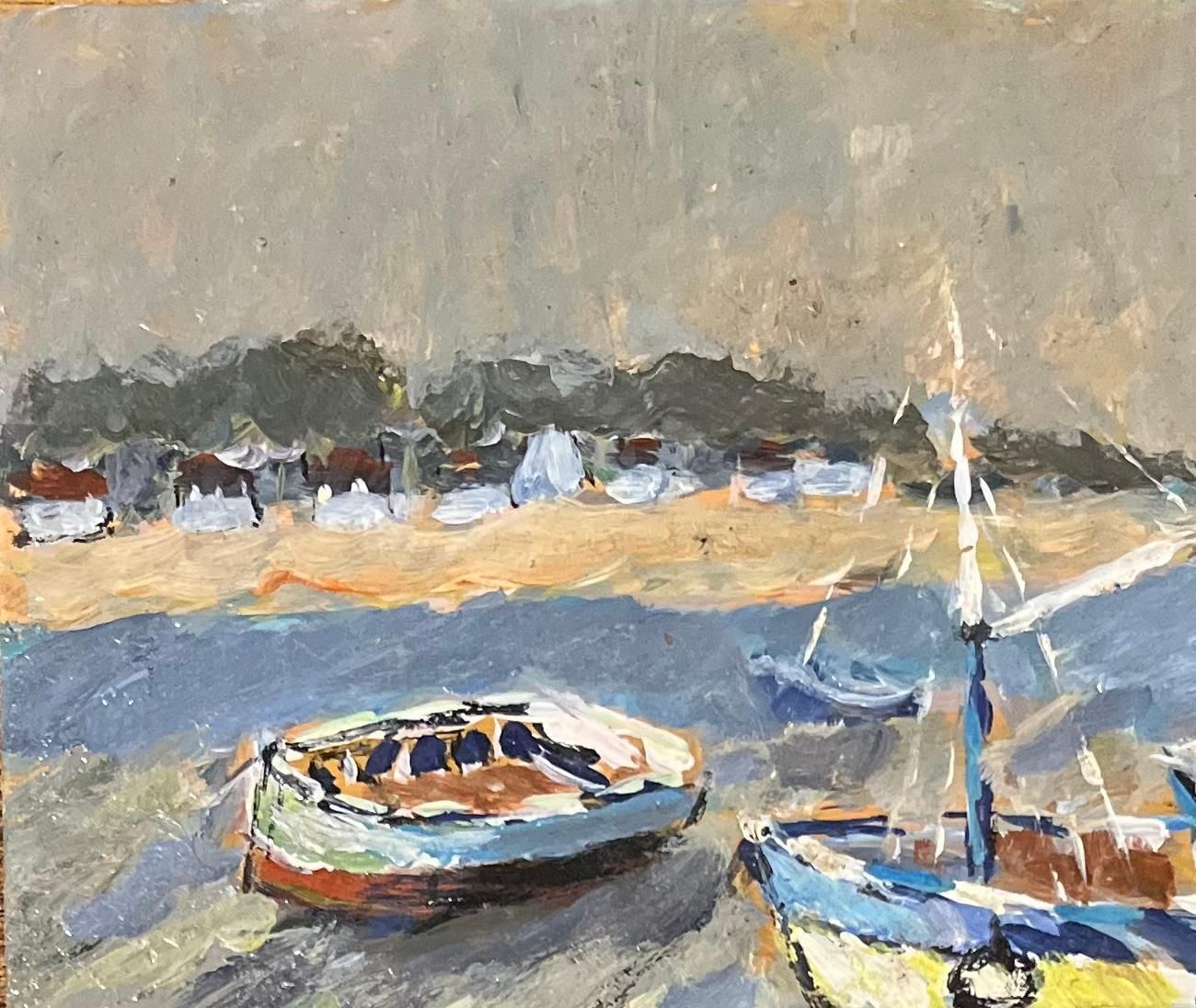 Fanch Lelfrench Impressionist Oil Painting Of Boats At Le Guido2003 photo 535.0
