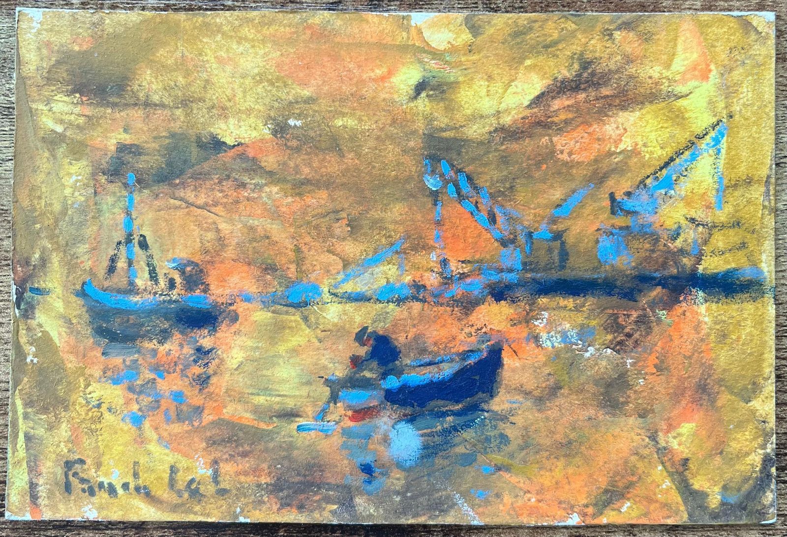 Fanch Lelfrench Impressionist Oil Painting Of Boats In The Harbor At Saint Malo2012 photo furniture