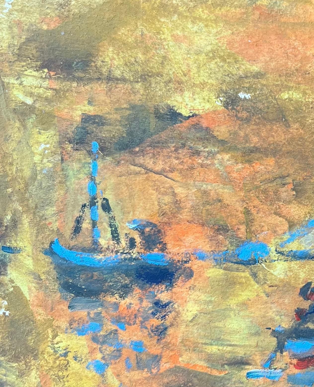 Fanch Lelfrench Impressionist Oil Painting Of Boats In The Harbor At Saint Malo2012 photo 539.0