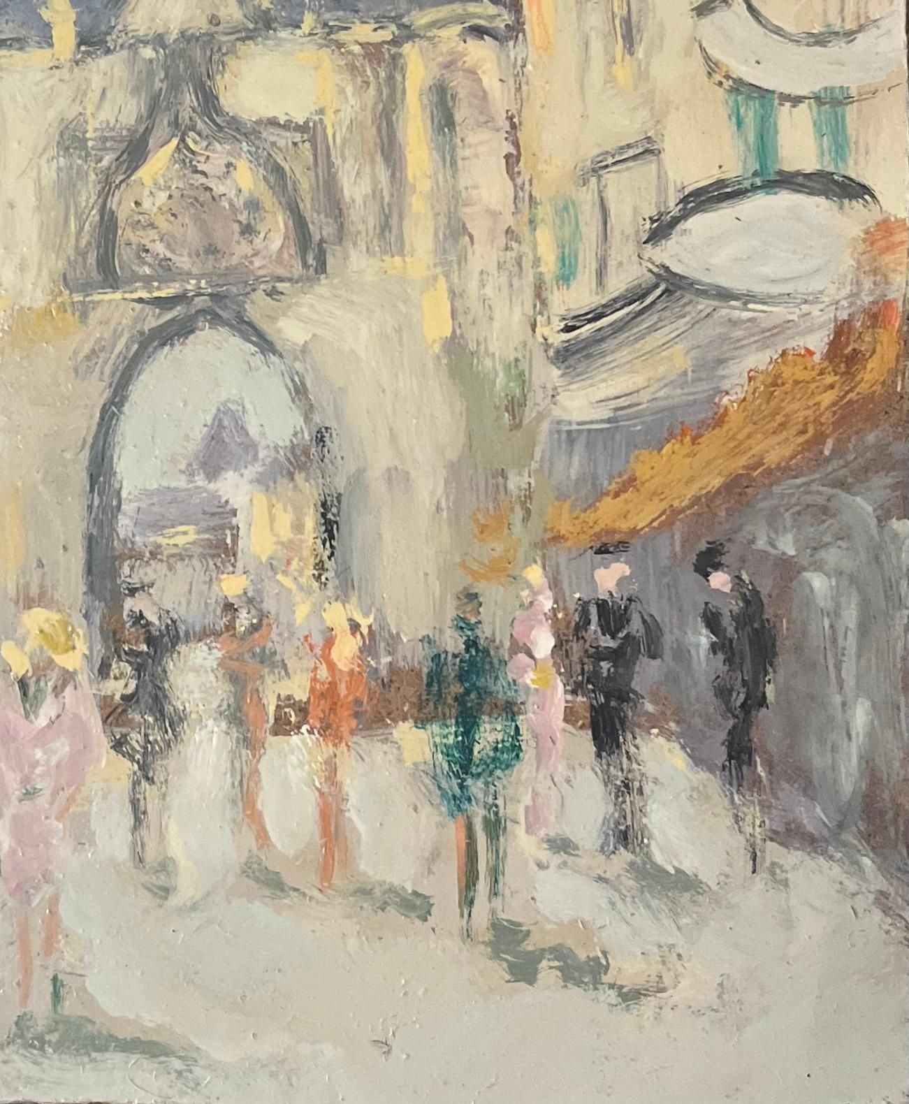 Fanch Lelfrench Impressionist Oil Painting Of Village Scene With Gothic Architecture20th Century photo for sale