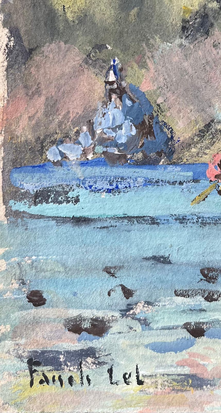 Fanch Lelfrench Impressionist Oil Painting Of Fisherman In The Bay Of Shrimp Fishing2012 photo Art