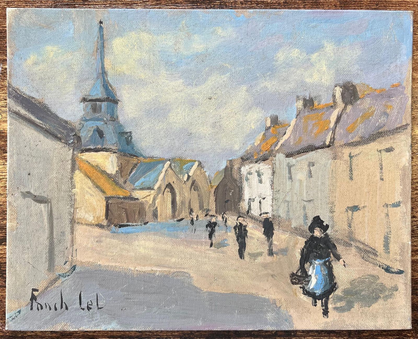 Fanch Lelfrench Impressionist Oil Painting Of A Of Village De Lizio, Morbihan2002 photo furniture
