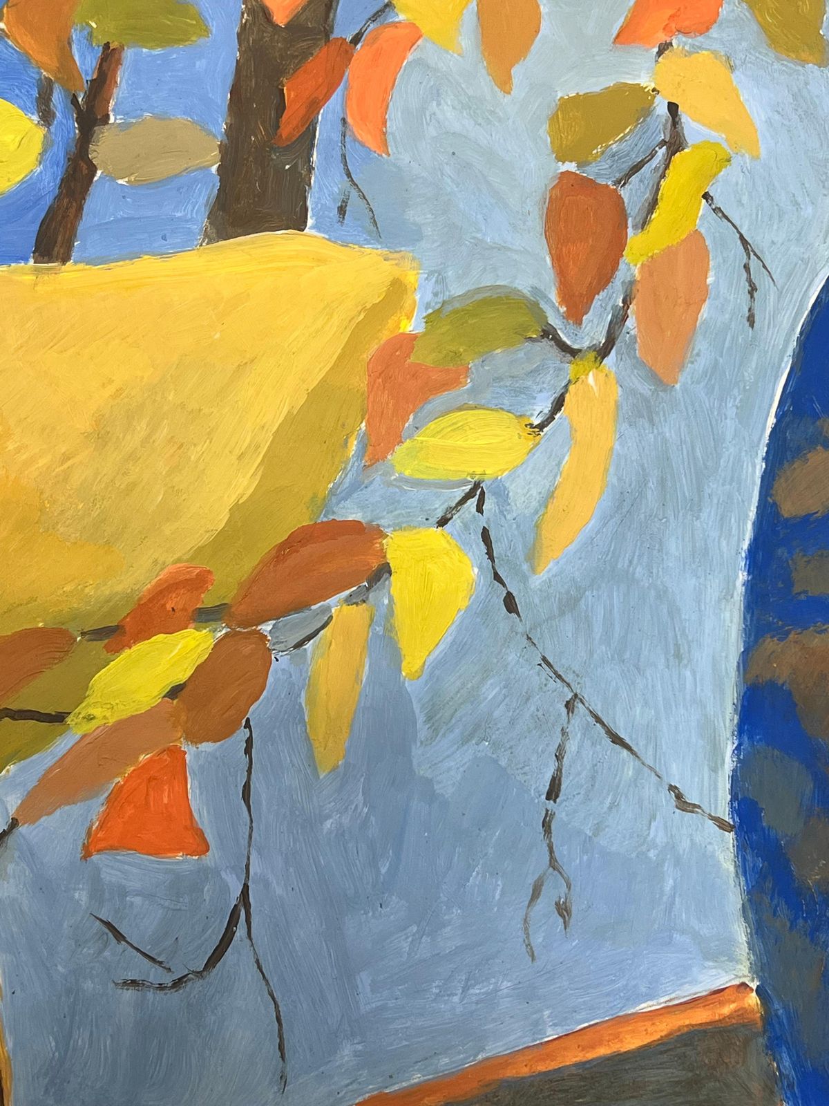 Jill Jacksonautumn Leaves In Conversation: A Study Of Vibrant Foliage British Oil Painting photo Art