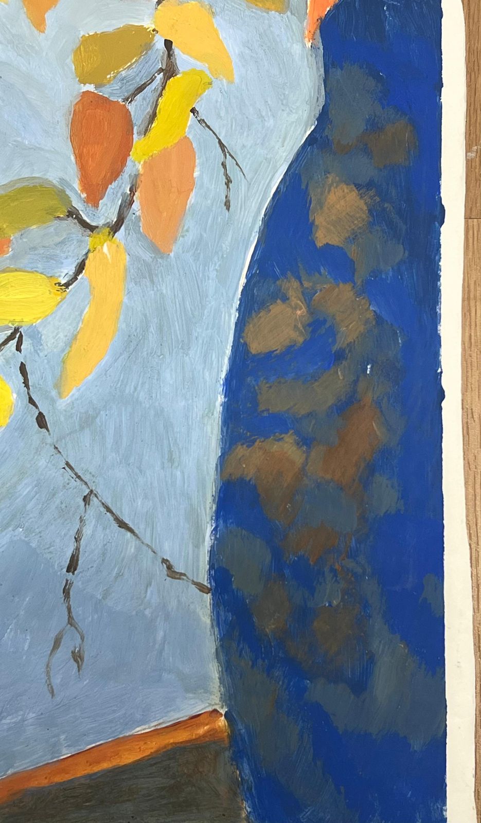 Jill Jacksonautumn Leaves In Conversation: A Study Of Vibrant Foliage British Oil Painting photo 433.0